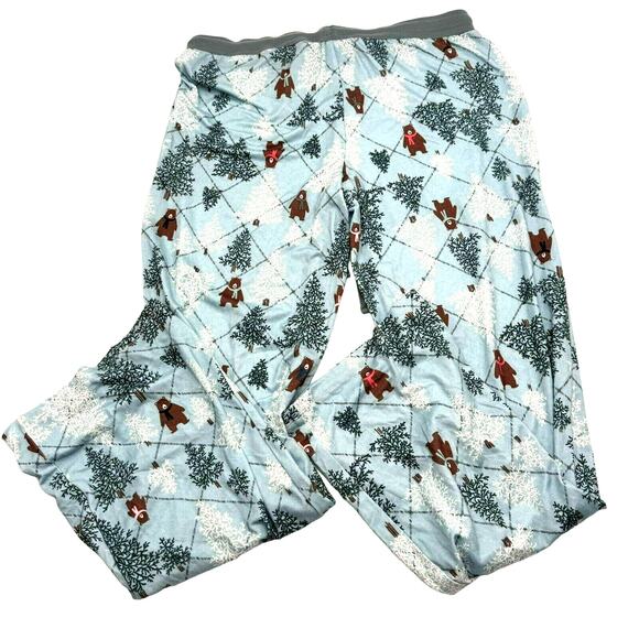 INK + IVY NWT Women's Small lounge pajama pants PJs winter bears trees snow Cute - Picture 3 of 7